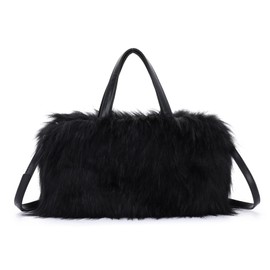 EVEOUT Y2K Faux Fur Fluffy Tote Bag for Women Sweet & Cool Style Plush Handbag Furry Crossbody Shoulder Bag for Autumn Winter Daily Outfits