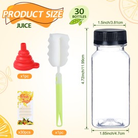 Mrhuazhai 30pcs 6oz Empty Plastic Juice Bottles with Caps Reusable PET Food Grade Drink Bottles with Leak-Proof Tamper Evident Caps Bulk Clear Beverage Containers for Homemade Drinks Smoothie Milk