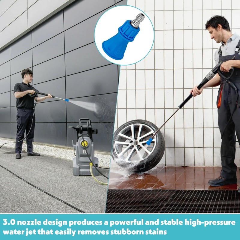 25° Pressure Washer Nozzle with Guard (Blue), 3.0 Orifice, Compatible