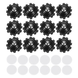 uxcell 12Pcs Mini Self Adhesive Caster Wheels, 1.02" x 0.47" 360° Rotation Swivel Wheel Small Rolling Ball Casters for Small Appliances Storage Box Trash Can - Steel Beads (Black)