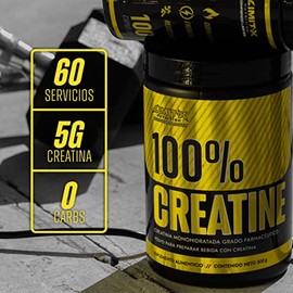 Limit-X Nutrition 100% Creatine - Suplemento en polvo de Proteina y Creatina Pura Sin Sabor Monohidratada | 300 g | 60 porciones | Sin Azucar | Sin Sa