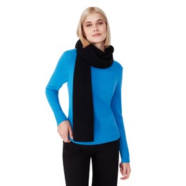 Style Republic Women’s Knitted Scarf, 100% Pure Cashmere, Ultra Warm Winter Accessory, Beautiful European Design (Black)