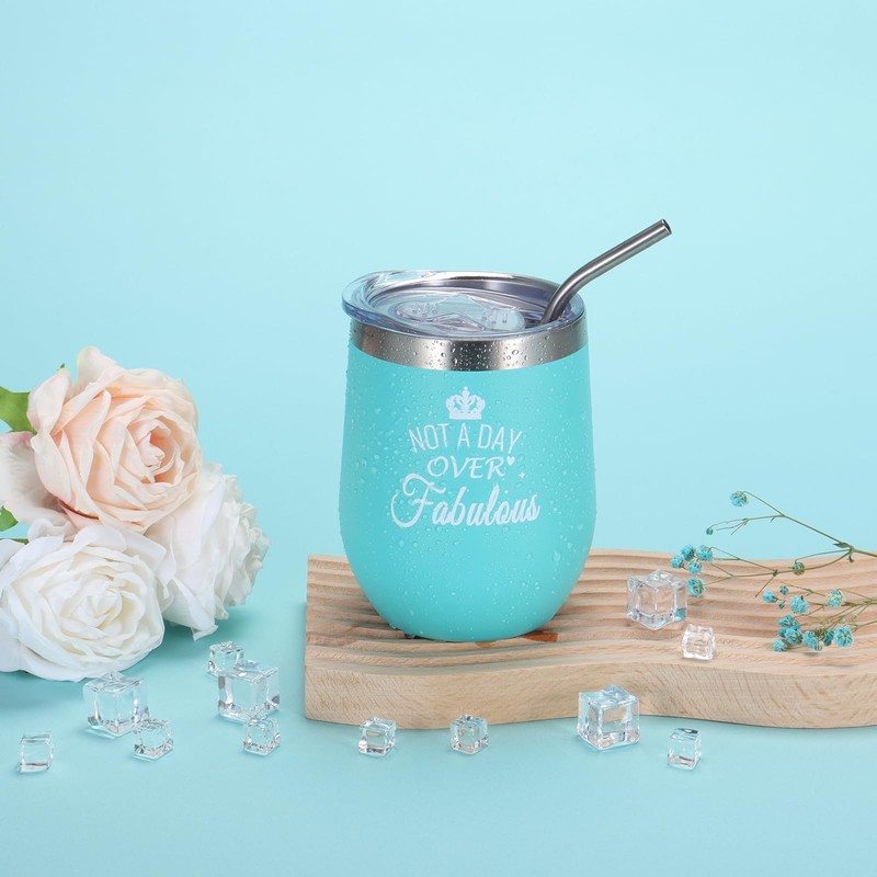 Docik Birthday Gifts for Women Including 12oz Wine Tumbler