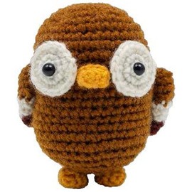 Flannel Queen Crochet Kit Makes 2 Owls - Includes Yarn, Hooks, Pattern, and All Necessary Supplies - Intermediate Skill Level - Finished Size 4in x 4.5in x 3.5in - by Needle Creations