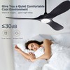 OMYU Black 52 Inch Wood Ceiling Fan with Lights Remote
