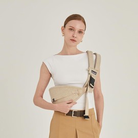 【GOOSEKET 365 Baby Carrier】2WAY Second Baby Carrier Hip Seat Sling Waist Support Up to 20kg Easy Compact Non-slip Unisex Baby with Storage Pouch GOOSEKET (Beige)