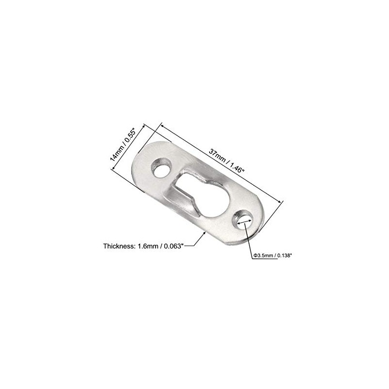 sourcing map Keyhole Hanging Plate, 37mm x 14mm Single Hole