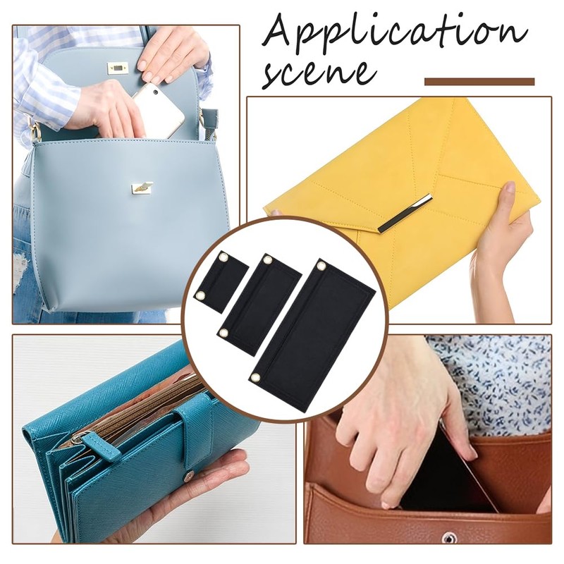 DELORIGIN Pack of 4 Purse Organiser Insert with Eyelet Pocket