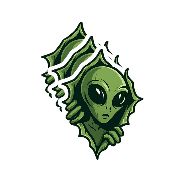 Scary Peeking Alien Bumper Stickers for Adults, Fun Waterproof Vinyl