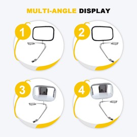 Ineedup Left/Right Replacement Mirror Towing Mirror Fit for 1980-96 Bronco For F150 Truck 1984-90 Bronco II 1991-94 Explorer 1980-84 F100 Truck with Manual Folding Polished Finish