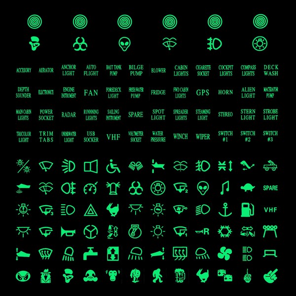 TOMALL 132 Pieces Center Console Light Stickers, Car Night Safety