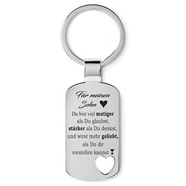 Lieblingsmensch Key Ring with Filigree Laser Engraving Model: Für meinen Sohn - ausge. Heart/Optionally you can personalise the back with your desired text, Motif.