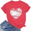 Baseball Shirt Women Baseball Mom Shirts Baseball Heart Graphic Tee