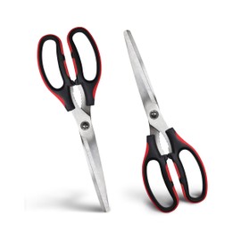 GGOMI Heavy Duty Multi-Purpose Kitchen Shears for Both Hand [2-Pack] Poultry Meat Chicken Fish Herbs Bone Cutting / 3T Serrated Blade/Quality Stainless Steel Scissors 9.8 Inches