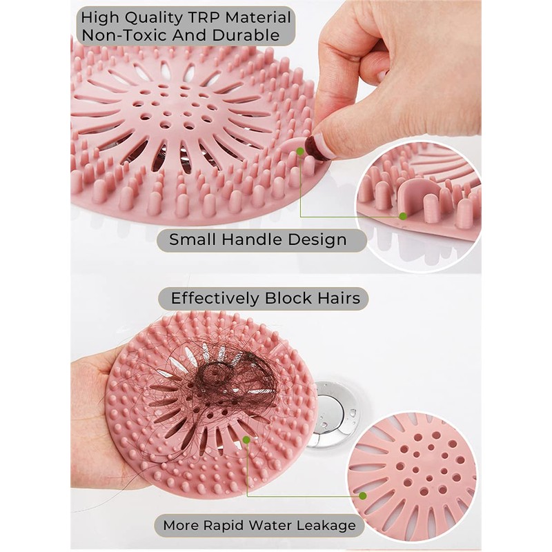 Hair Catcher Rubber Stopper Shower Drain Covers for Bathroom, Bathtub,