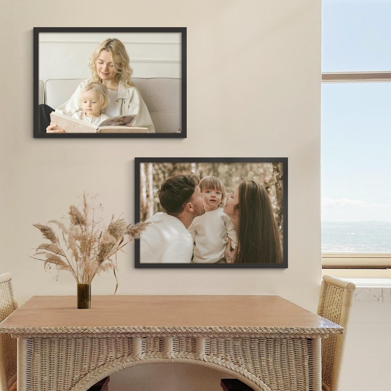 Fisnish A2 Picture Frame Black, Classic 16.5x23.4 Poster Frame, Horizontal