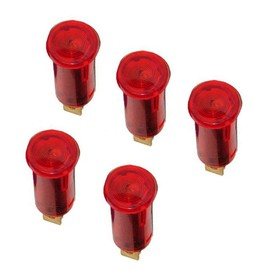 Vogueing Tool DC 12V Red Warning Signal Light Dashboard Indicator Light Car Van Boat Dash Warning Signal Light (Pack of 5)