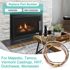 Hipoilk 10002264 Natural Gas 3 Way Pilot Assembly for Majestic, Temco, Vermont Castings, HHT, Dutchwest, Monessen Fireplace & Gas Stoves, Fireplace Replacement Parts with Thermocouple Thermopile