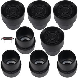 SquEqu 8 Pack Mini Rebounder Leg Floor Protectors 1" Round Rubber Folding Trampoline Leg Caps Tips Feet Covers Rubber Pads for Foldable Mini Trampoline Fitness Rebounder Indoor Exercise Trampolines