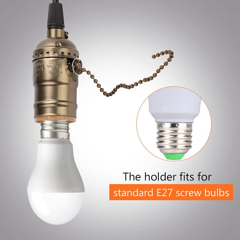 QANYEGN E27 Vintage Pendant Light Holder, Vintage Hanging Pendant Light