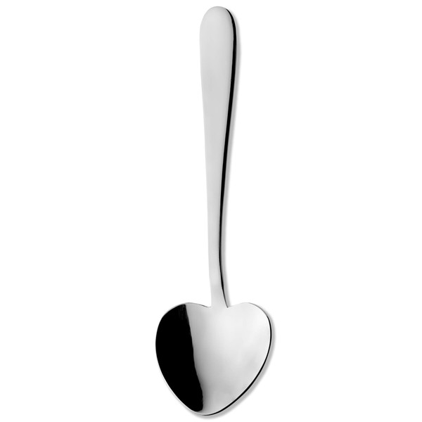 Grunwerg Windsor Carded 4-Piece Heart-Shaped Teaspoon Set 4HRTESWDR/C, 18/0 Stainless Steel, Black