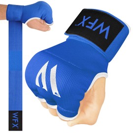Boxing Hand Wraps Punch Bag Men Women Gel Inner Gloves Bandages Quick Long Support Straps Training Sparring (Blue, S)