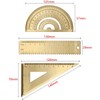 3Pcs Brass Ruler Set Math Geometry Tools Architect Scale Ruler