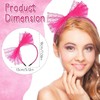 Neon Lace Bow Headband, Elastic Women's 1980s Neon Lace Headband