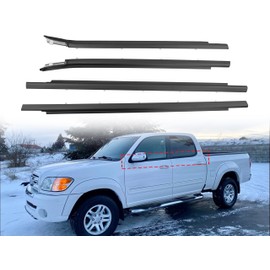 Window Molding Weatherstrip Trim Seal Belt Set Compatible with Toyota Tundra 2000-2006, Front & Rear Door Window Weather Stripping Replaces#75710-0C010 75720-0C010 75730-0C022 75740-0C022 (4PCS)
