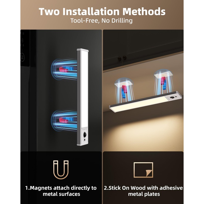 EZVALO Under Cabinet Lighting with Charging Station, Rechargeable Motion Sensor