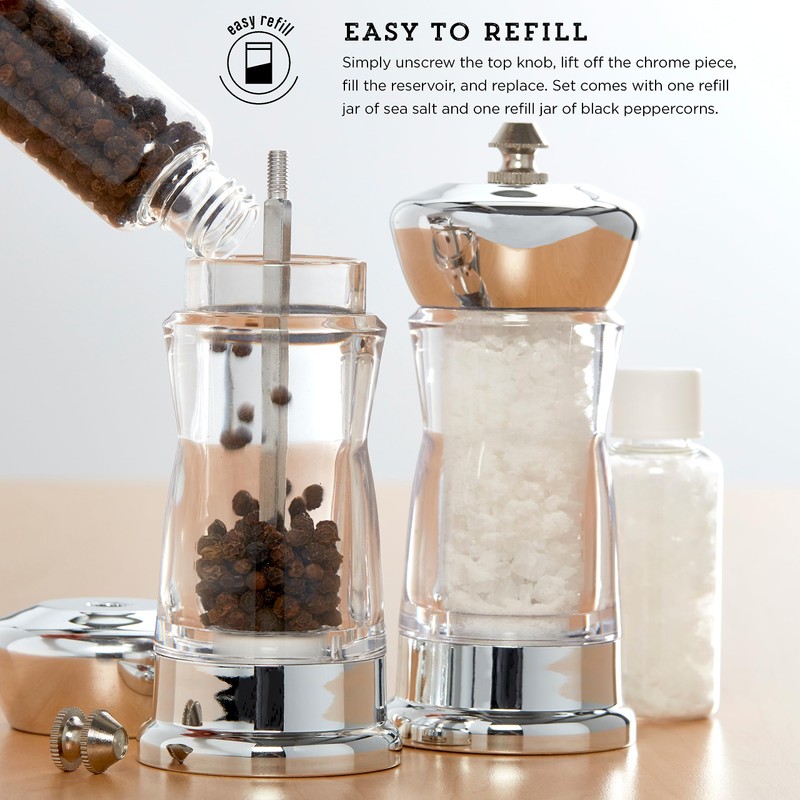 Kamenstein Manual Spice Mills (Set of 2) - Adjustable Ceramic