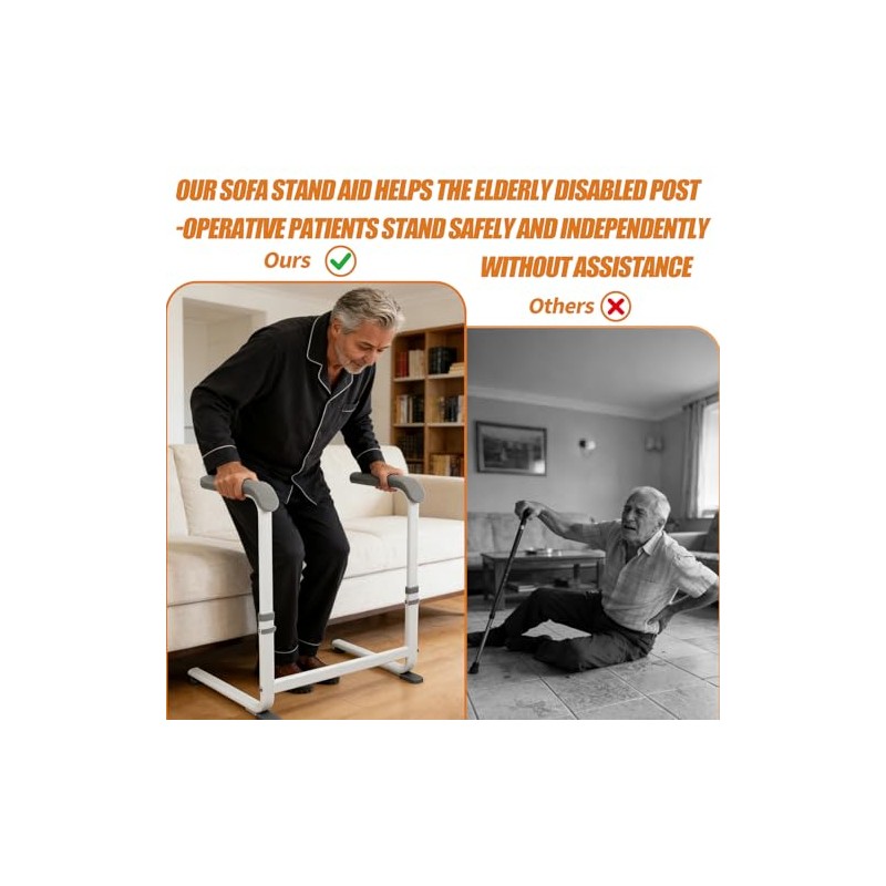 Stand Assist Aid for Elderly,Height Adjustable Mobility Standing Aid Rail