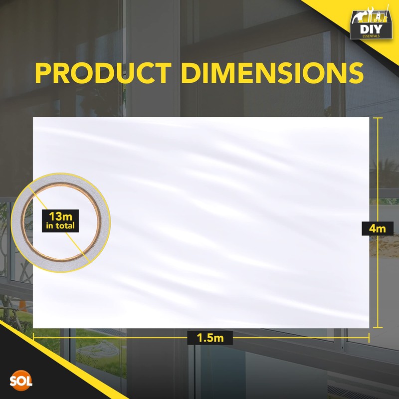 1.5m x 4m Window Insulation Film Kit for Winter &
