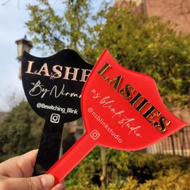 XFYSDIY XFYSDIY Custom Mirror Prop, Custom Beauty Technician Social Media Prop, Handheld Mirror Social Media Prop, Aesthetics Props, Salon Decor, Mirrors for Lash Techs(Black)