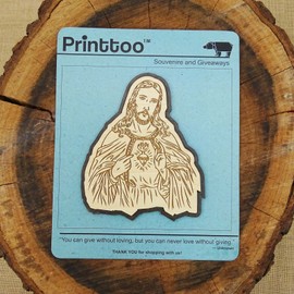 Printtoo Wooden Souvenir Lord Jesus Engraved Fridge Magnet Gift