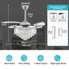 LED Ceiling Fan with Remote Control Modern Crystal Chandelier Fan