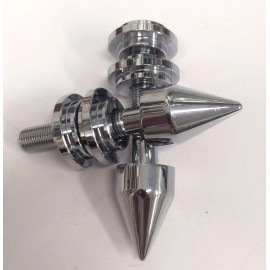 working class choppers CHROME SPIKE Handlebar Riser Solid Mount Bushings and Bolts 1973 up Harley hd