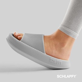 SCHLAPPY™ Original Bathing Shoes for Men and Women, Flip Flops and Cloud Shoes, 100% Plastic-Free, Waterproof and Non-Slip, gray