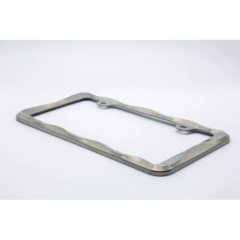 Creathome 3D Curly Wave Pattern Chrome License Plate Frame from