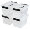 Uumitty 4-Pack 6.5 Quart Small Storage Boxes, Plastic Storage Latch