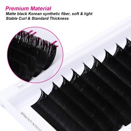 Self-Fanning Eyelashes, Volume Eyelashes, 0.05 Thickness CC Curl, 11–19 mm, Volume Extension for Easy Fan Lashes, Volume Technique Eyelash Extensions (0.05 mm-CC-mix11-19)