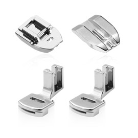 2 Pieces Of Sewing Shirring Feet, 2 Pieces Of Zipper Feet, Pleating Feet, Sewing Hemming Feet, Multifunctional Sewing Machine Accessories