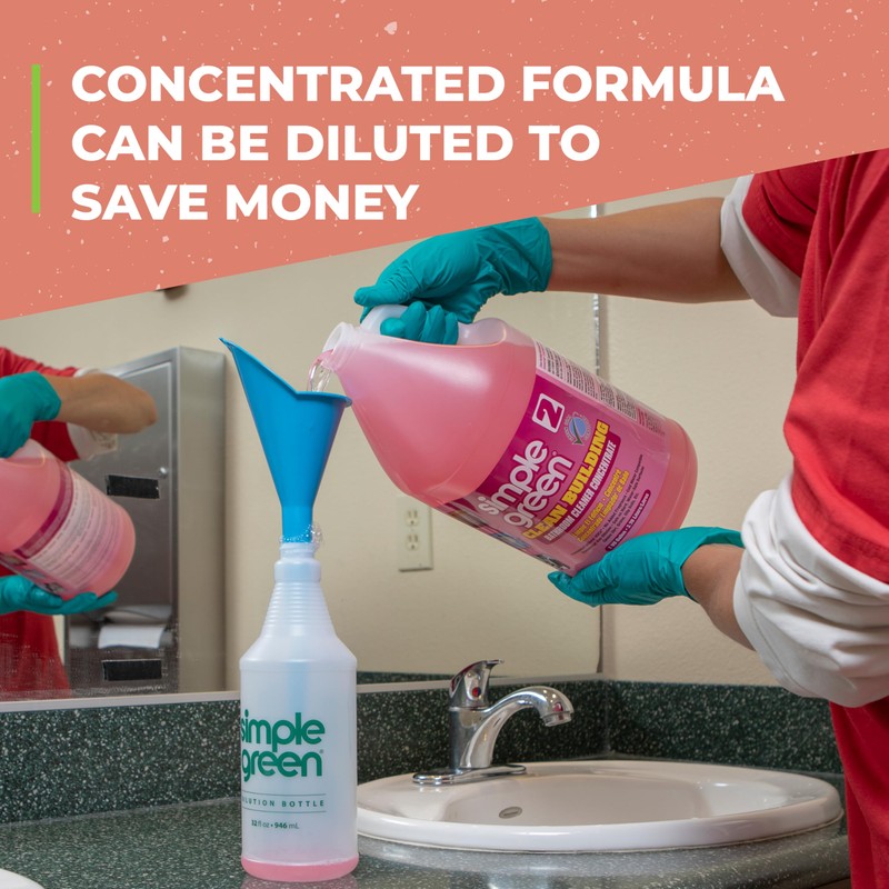 Simple Green 11101CT Clean Building Bathroom Cleaner Concentrate, Unscented, 1gal