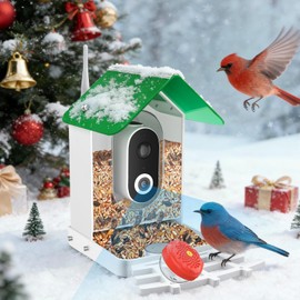 runofast Smart Bird Feeder Camera AI Identify 8000+ Birds,Auto Capture Videos & APP Notify Video Camera for Bird Lovers-Ideal Gift for Family