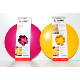 JOSKO Produkte Spatula / Lid for Pancakes Omlett Tortillas Rösti Universal for Reversible Cover Diameter 27 cm Pink/Lilac Sun Yellow