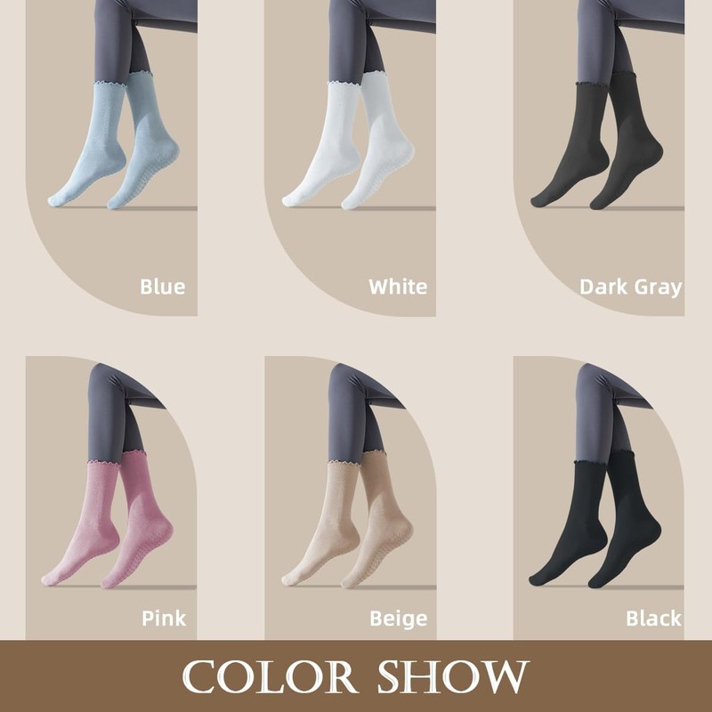 ZANZER Pilates Women's Yoga Socks Non-slip Ruffle Socks Grip Socks