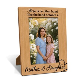Mother Daughter Photo Frame, Mother Gift from Daughter, Best Mom Gifts, Rustic Picture Frames 4x6 Inches for Wall & Tabletop Display, Photo Gifts Wooden Picture Frame, Mom Birthday Gift