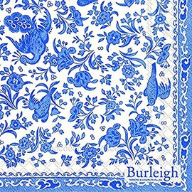 Ideal Home Range 20 Count Luncheon Napkins, Regal Peacock Burleigh 33 cm square