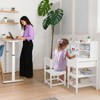 BOLUO White Kids Desk and Chair Set for 6-12 Year