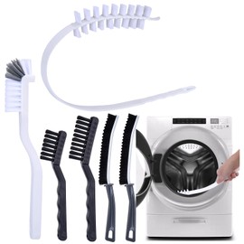Palksky Washing Machine Cleaning Brush Set, Front Load Washer Machine Cleaner Accessories with 1PCS Drum Slot Cleaner Brushes and 5PCS Crevice Cleaning Brush for Washer Rubber Seal